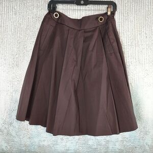 Tory Burch brown pleated knee-length  skirt